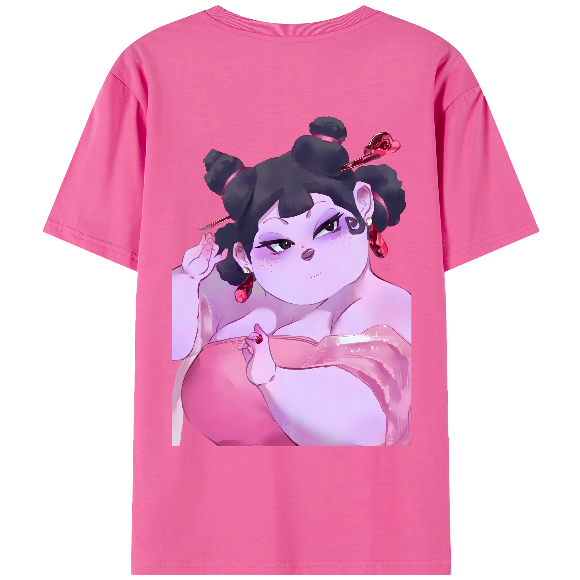 （画像用） Ne Zha 2 ナタ 魔童の大暴れ レディース半袖Tシャツ(バックプリント)